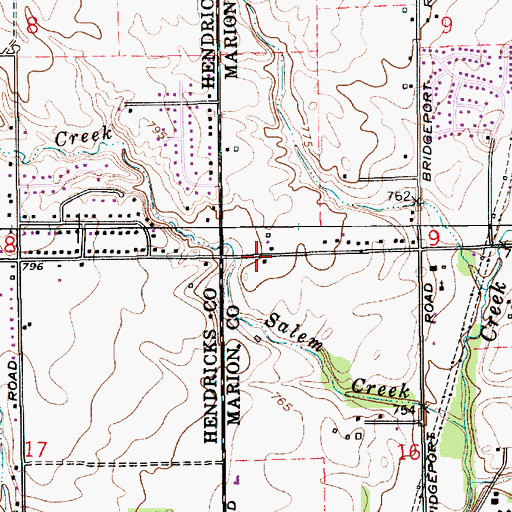 Topographic Map of Church by the Side of the Road, IN