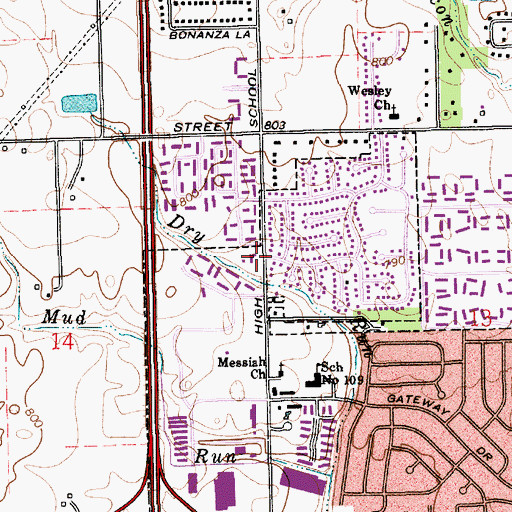 Topographic Map of Grace Brethren Church, IN