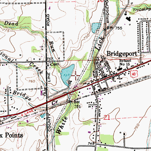 Topographic Map of First Baptist Church, IN