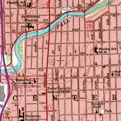Topographic Map of King Solomon Church, IN