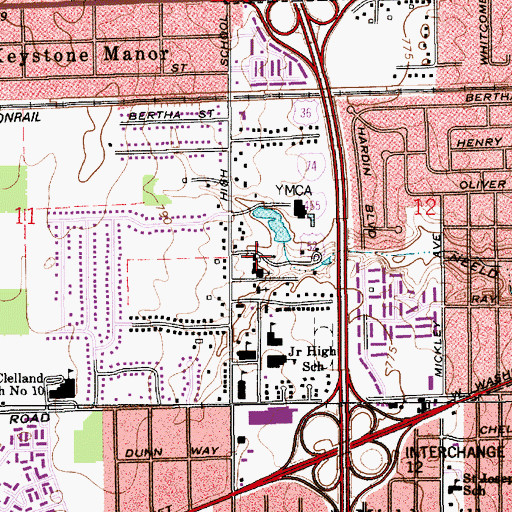 Topographic Map of Faith Lutheran Church, IN
