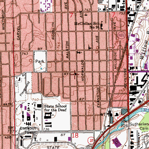 Topographic Map of Trinity Wesleyan Church, IN