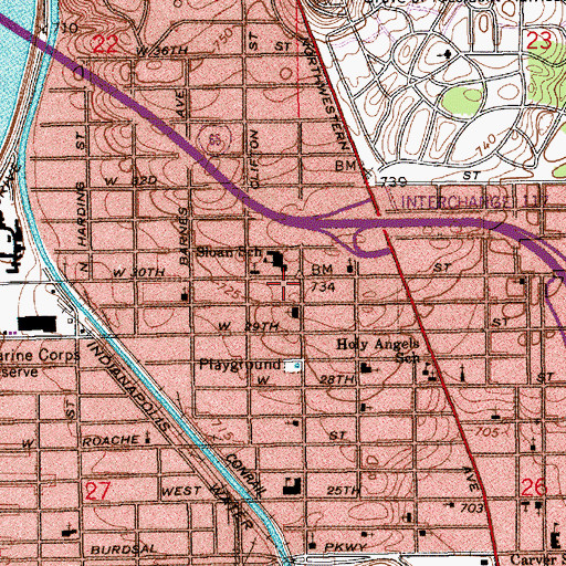 Topographic Map of Universal Spiritual Kingdom of God Church, IN