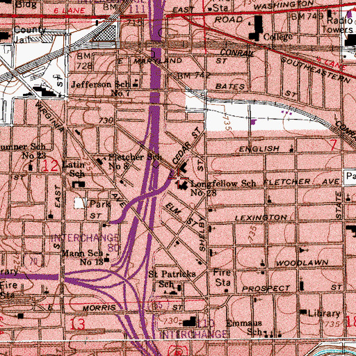 Topographic Map of Calvary United Pentecostal Tabernacle, IN