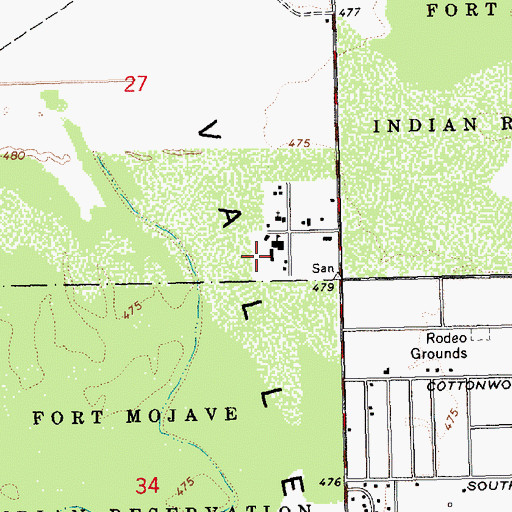 Topographic Map of Mohave Valley Elementary School, AZ