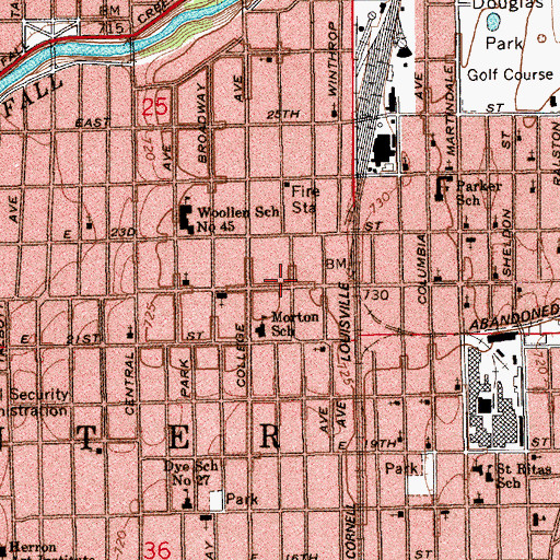 Topographic Map of Grace Apostolic Pentecostal Church, IN