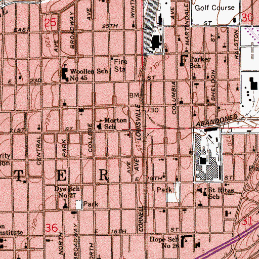 Topographic Map of Faith Apostolic Pentecostal Church, IN