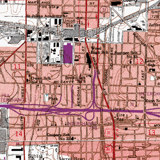 Topographic Map of Pentacostal Workers Assembly Church, IN