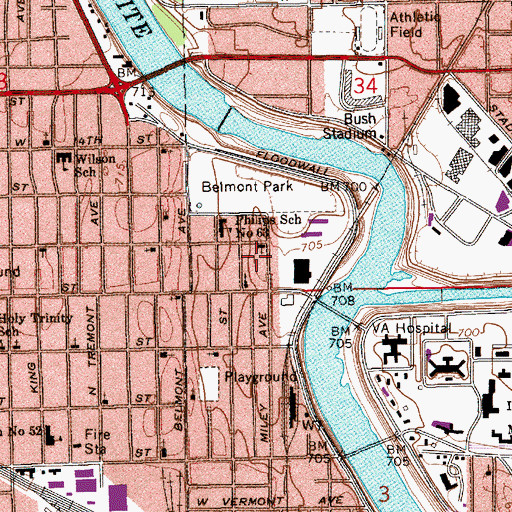 Topographic Map of New Day Apostolic Church, IN