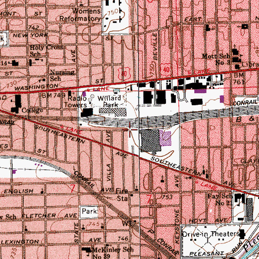Topographic Map of Grace Church, IN