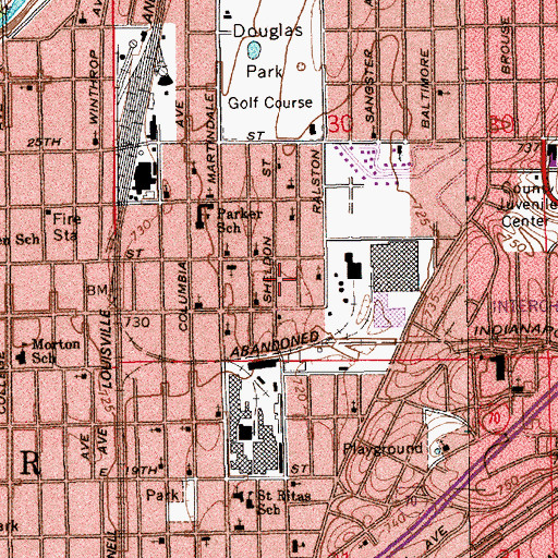 Topographic Map of Full Gospel Deliverance Church, IN