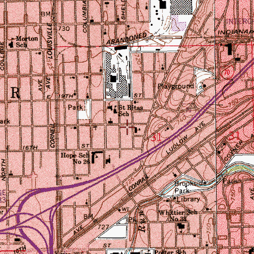 Topographic Map of Faith Apostolic Mission, IN