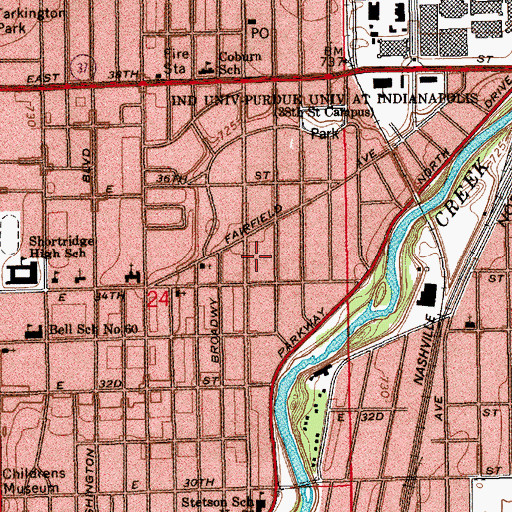 Topographic Map of Shiloh Apostolic Overcoming Holiness Church of God, IN