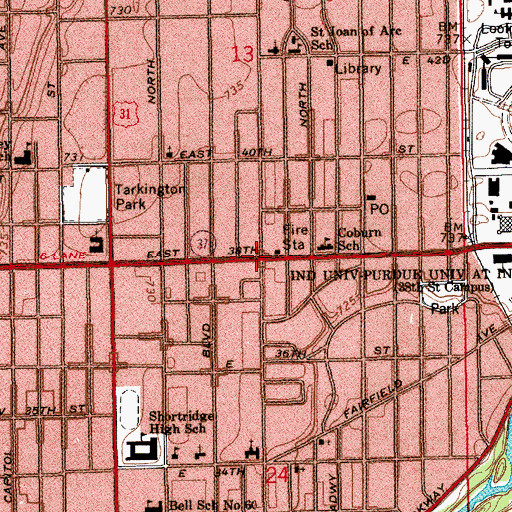 Topographic Map of Unification Church, IN