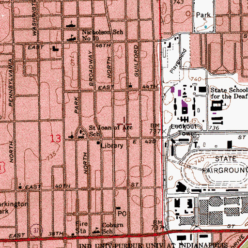 Topographic Map of Saint Jude Deliverance Center, IN