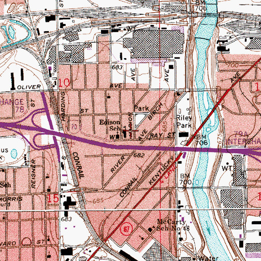 Topographic Map of Liberty Church, IN