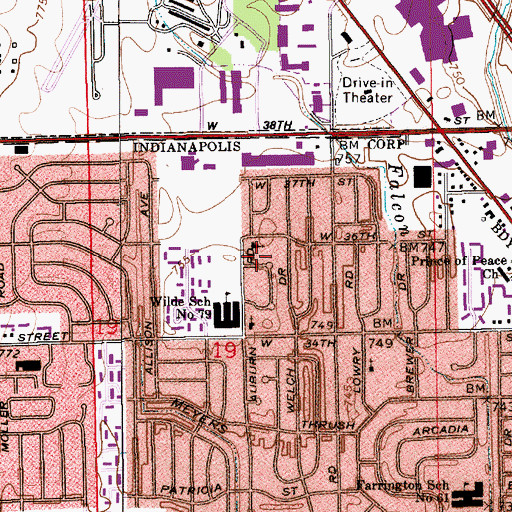 Topographic Map of Eagledale Nazarene Church, IN