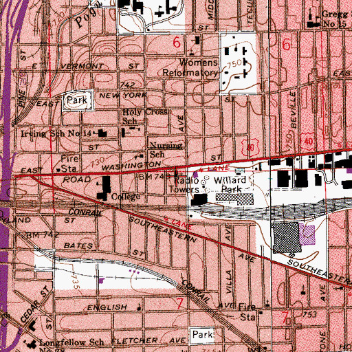 Topographic Map of Central Nazarene Church, IN