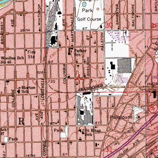 Topographic Map of Scott United Methodist Church, IN
