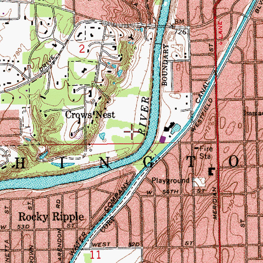 Topographic Map of Memorial United Methodist Church, IN