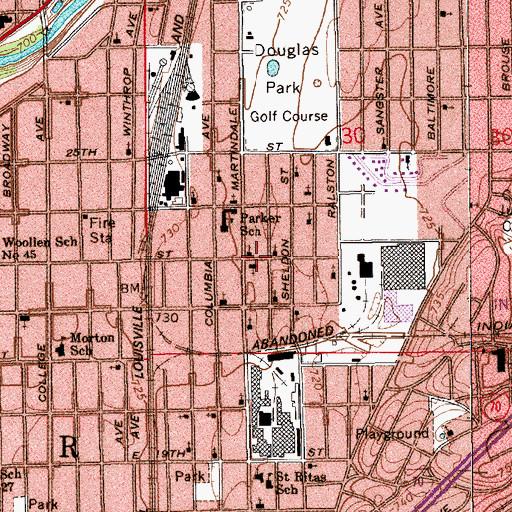 Topographic Map of Trinity Christian Methodist Episcopal Church, IN