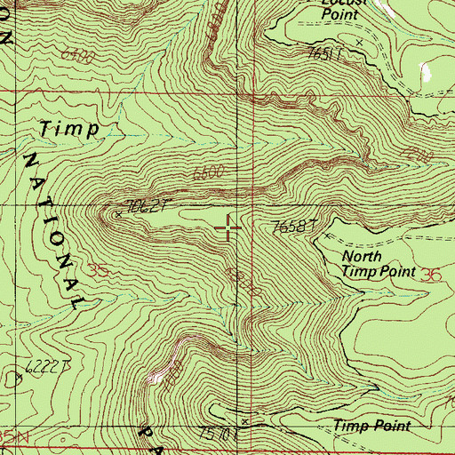 Topographic Map of North Timp Point, AZ
