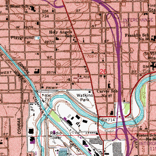 Topographic Map of Campbell African Methodist Episcopal Zion Chapel, IN