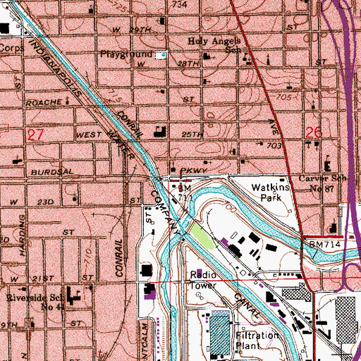 Topographic Map of Providence African Methodist Episcopal Church, IN