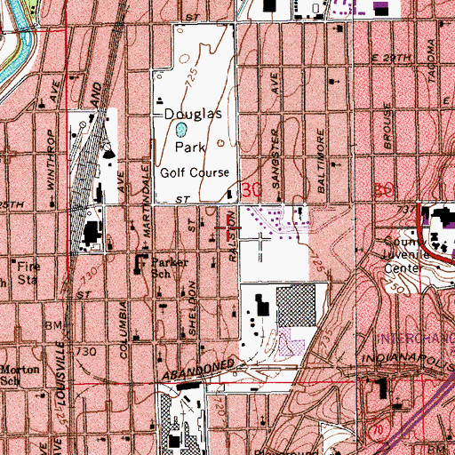 Topographic Map of Saint Paul African Methodist Episcopal Church, IN