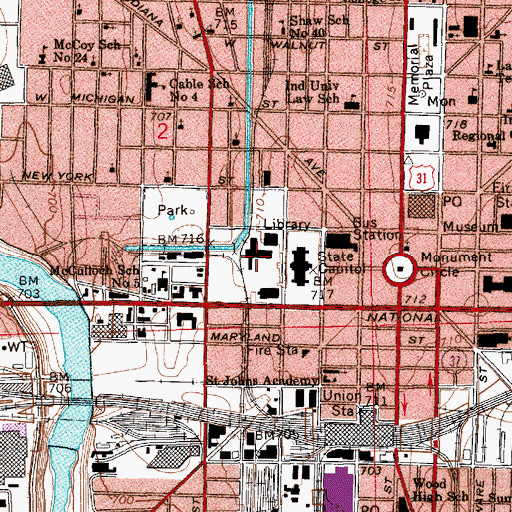 Topographic Map of Bethel African Methodist Episcopal Church, IN