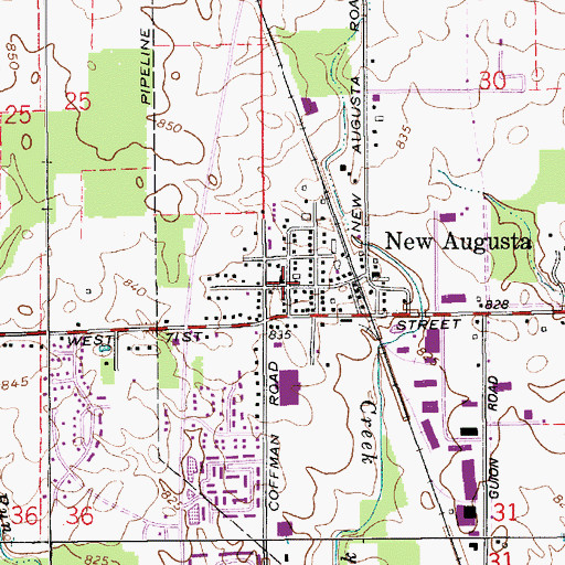 Topographic Map of Salem Lutheran Church, IN