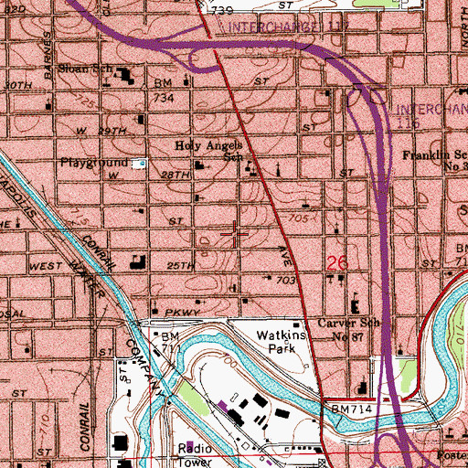 Topographic Map of Loving Missionary Baptist Church, IN