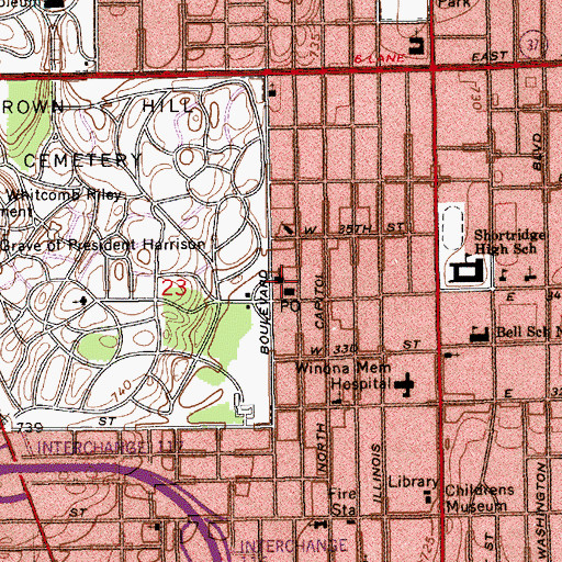 Topographic Map of Mount Paran Baptist Church, IN