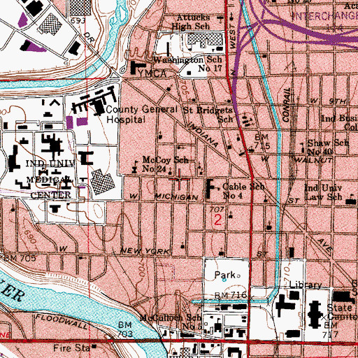 Topographic Map of Greater Faith Baptist Church, IN