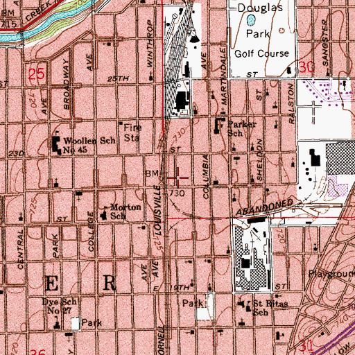 Topographic Map of Twenty Second Street Church of God in Christ, IN