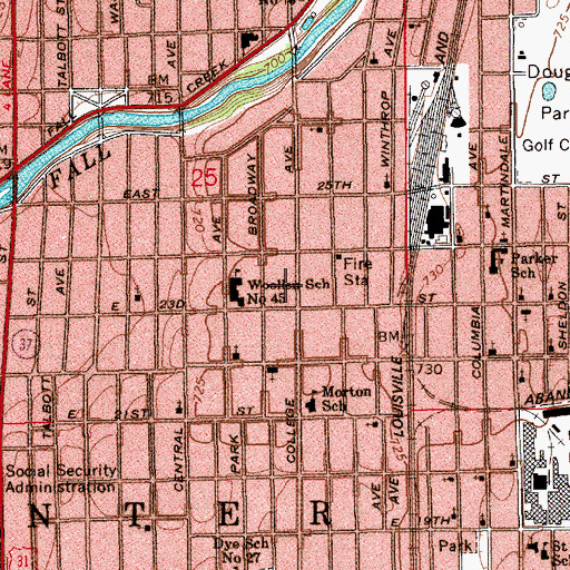Topographic Map of Four Square Church of God in Christ Tabernacle, IN