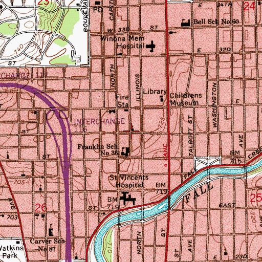 Topographic Map of Second Christian Church, IN