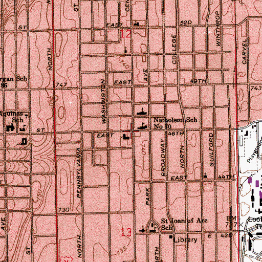 Topographic Map of Northwood Christian Church, IN