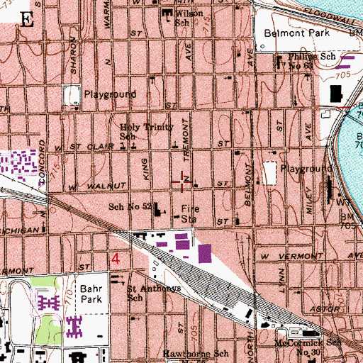 Topographic Map of Greater Southern Baptist Church, IN