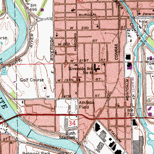 Topographic Map of Ebenezer Baptist Church, IN