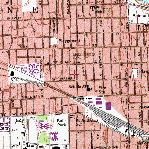 Topographic Map of Eden Baptist Church, IN