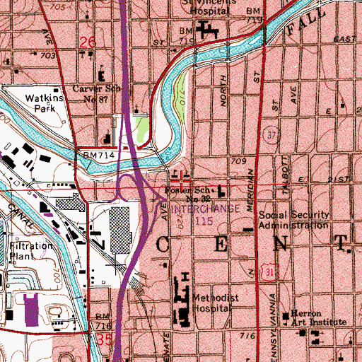 Topographic Map of Zion Unity Baptist Church, IN