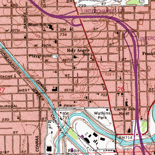 Topographic Map of Carter Memorial Baptist Church, IN