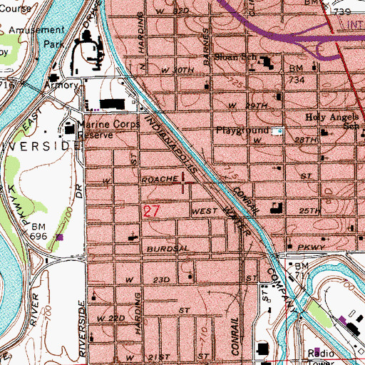 Topographic Map of Community Baptist Church, IN