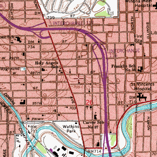 Topographic Map of Puritan Baptist Church, IN