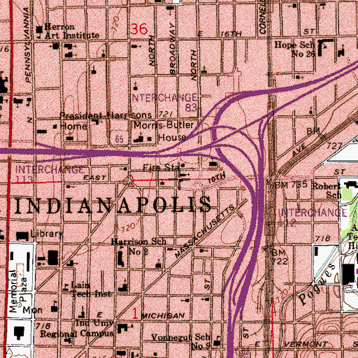 Topographic Map of Grace Missionary Baptist Church, IN
