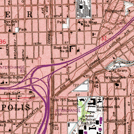 Topographic Map of Goodwill Baptist Church, IN