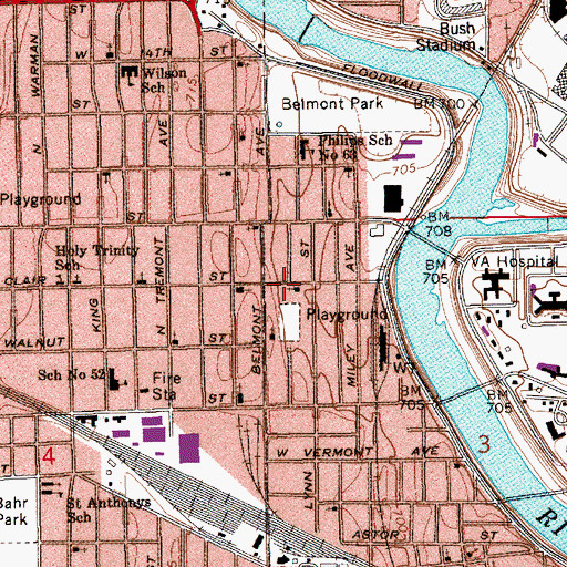 Topographic Map of Westside Missionary Baptist Church, IN