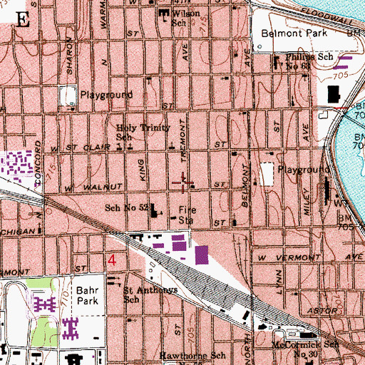 Topographic Map of Greater Zion Baptist Church, IN