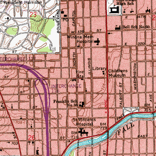 Topographic Map of Pathway Baptist Church, IN